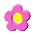 GIF of a spinning pink flower.